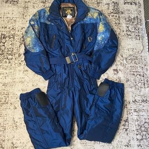 Vintage Blue Descente FDX Ski Suit
